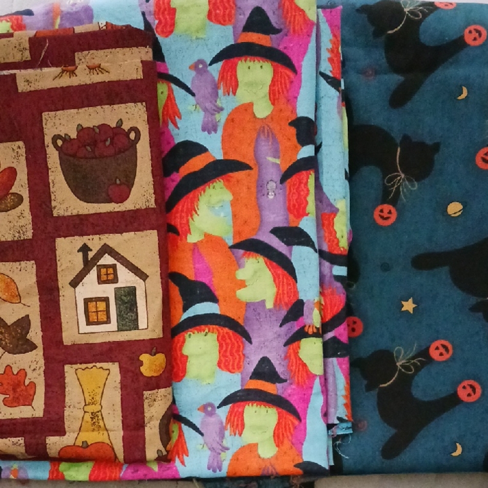 Colorful Thanksgiving And Halloween-Themed Fabric Bundle